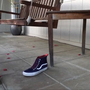 Never worn blue and red vans
